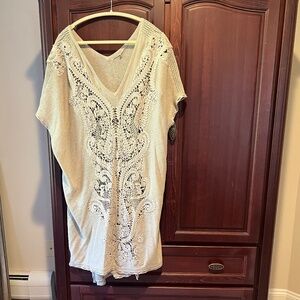 Anthropologie 'Knitted and Knotted' Caftan Natural/Linen